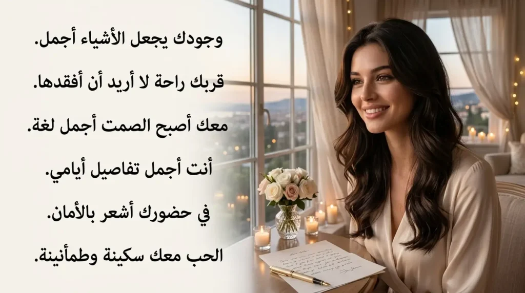 عبارات حب عميقة ورومانسية عن الأمان والاهتمام والامتنان