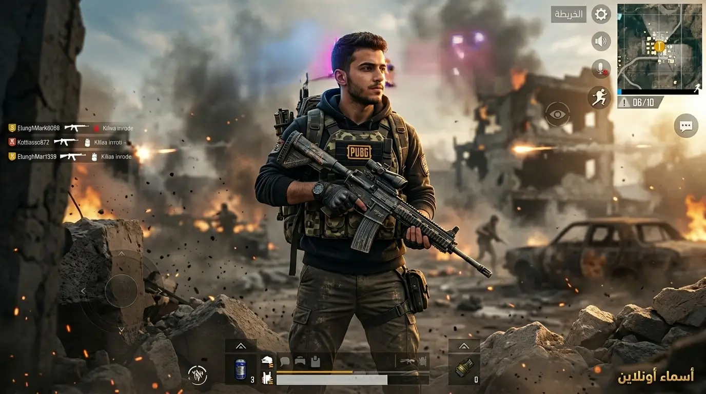 زخرفة اسماء ببجي بأسلوب احترافي داخل لعبة القتال