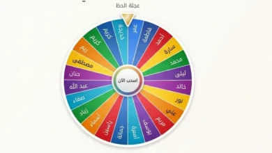 عجلة الحظ أسماء بشكل واقعي