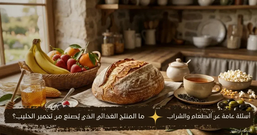 أسئلة عامة سهلة عن الطعام والشراب والخبز والعسل والفواكه