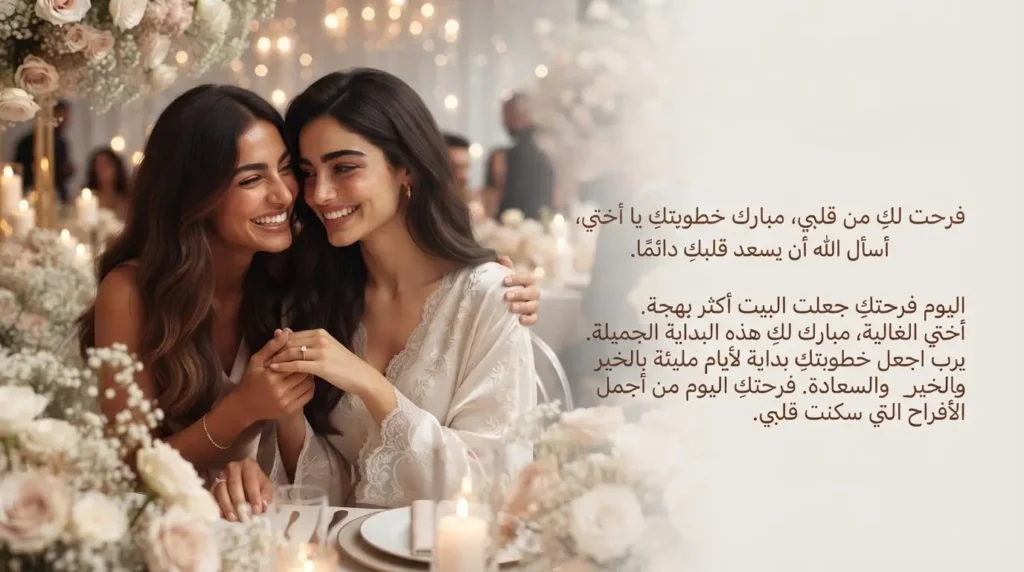 عبارات خطوبة للاخت تعبر عن المحبة والفرح ببدايتها الجديدة