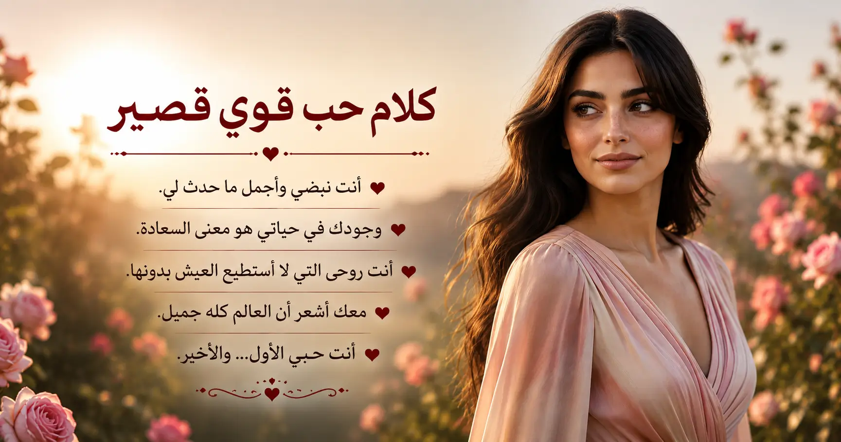 كلام حب قوي قصير وأجمل عبارات الحب المؤثرة