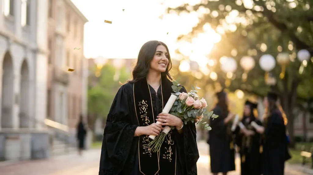 أجمل الكلمات القصيرة والأنيقة لوشاح الخريجة
